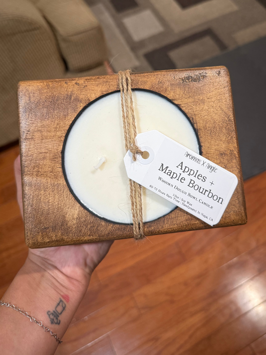 Hand Carved Wooden Candle - Fall Candle